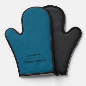 Minimale Monogram Master Koch Blau-Weiße Schürze Ofenhandschuh (Vorderseite/Rückseite)