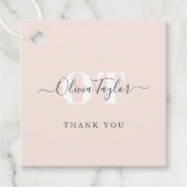 Minimale Monogram Moderne Skriptblush Vielen Dank Geschenkanhänger (Vorderseite)