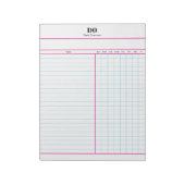 Minimale Monogramm-Anfangsbuchstaben-Wochen-Checkl Notizblock (Rotiert)