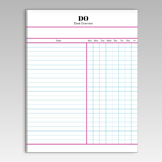 Minimale Monogramm-Anfangsbuchstaben-Wochen-Checkl Notizblock