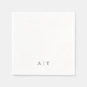 Minimale Monogramm-Anfangsinitialen Hochzeit Serviette (Vorderseite)