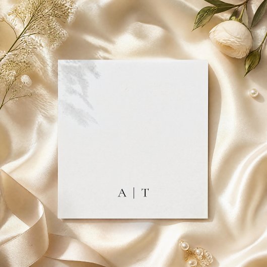 Minimale Monogramm-Anfangsinitialen Hochzeit Serviette