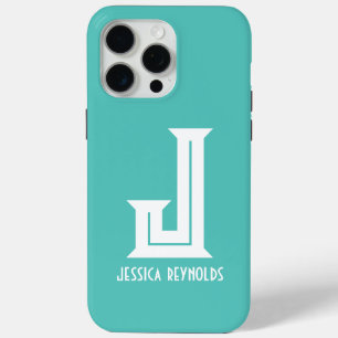 Minimale Monogramm Aqua Case-Mate iPhone Hülle