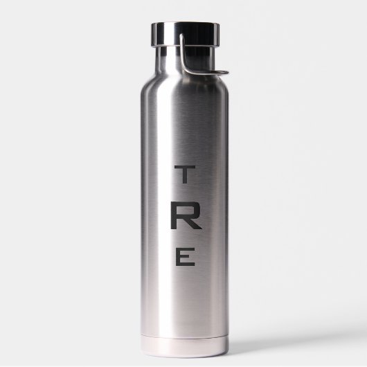 Minimale Monogramm auf Silber Trinkflasche (Links)