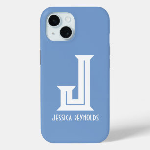 Minimale Monogramm Blau Case-Mate iPhone Hülle