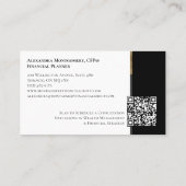 Minimale Monogramm Finanz-Experte Foto Luxus Visitenkarte (Rückseite)