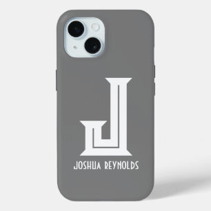 Minimale Monogramm-Grau Case-Mate iPhone Hülle