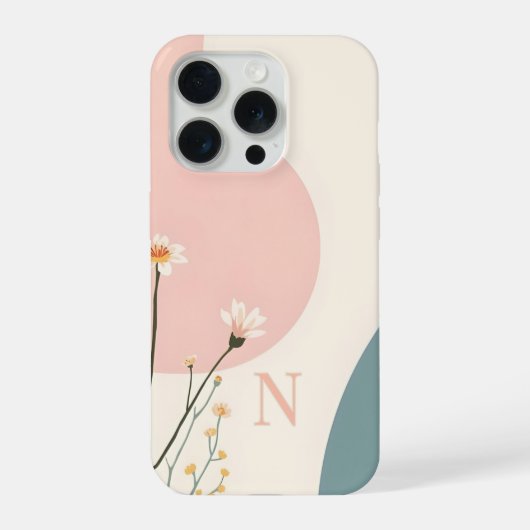 Minimale Monogramm-Hülle N – Moderne Ästhetik D iPhone Hülle (Rückseite)