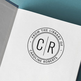 Minimale Monogramm-Initialen aus der Bibliothek Permastempel