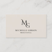 Minimale Monogramm-Initialen MG Professional Sand Visitenkarte (Vorderseite)