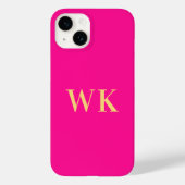 Minimale Monogramm-Initialen von Hot-Pink Case-Mate iPhone Hülle (Rückseite)