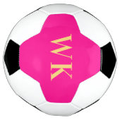 Minimale Monogramm-Initialen von Hot-Pink Fußball (Gedreht)