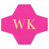 Minimale Monogramm-Initialen von Hot-Pink Fußball (Flach)