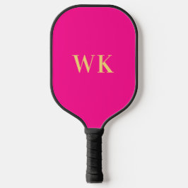 Minimale Monogramm-Initialen von Hot-Pink Pickleball Schläger