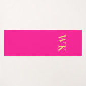 Minimale Monogramm-Initialen von Hot-Pink Yogamatte (Vorderseite (Horizontal))