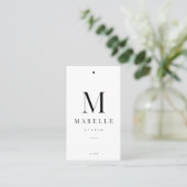 Minimale Monogramm-Kleider-Preisschilder Visitenkarte (Stehend Vorderseite)