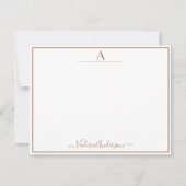 Minimale Monogramm Letter Single Border Note Card Mitteilungskarte (Vorderseite)