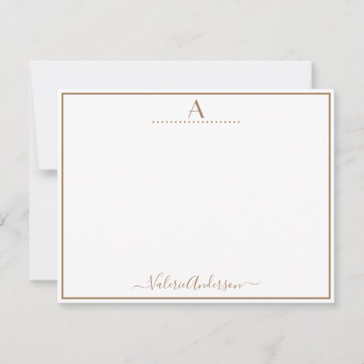 Minimale Monogramm Letter Single Border Note Card Mitteilungskarte (Vorderseite)