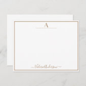 Minimale Monogramm Letter Single Border Note Card Mitteilungskarte (Vorne/Hinten)