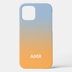 Minimale Monogramm Lichtblau bis orange glänzend Case-Mate iPhone Hülle