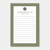 Minimale Monogramm-Linde Postit-Notizen Post-it Klebezettel (Vorderseite)