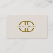 Minimale Monogramm-Logo-Initiale Sand Professionel Visitenkarte (Vorderseite)