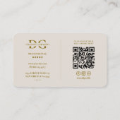 Minimale Monogramm-Logo-Initiale Sand Professionel Visitenkarte (Rückseite)