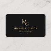 Minimale Monogramm MG Beruflich elegant Schwarz Visitenkarte (Vorderseite)