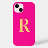 Minimale Monogramm Modernes Hot Pink Case-Mate iPhone Hülle (Rückseite)