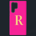 Minimale Monogramm Modernes Hot Pink Samsung Galaxy Hülle<br><div class="desc">Dies ist ein niedliches, modernes, personalisiertes Monogramm-Design. Dieses stilvolle Design in trendigem heißen Rosa mit stilvoller Typografie. Es ist ideal für ein personalisiertes Geschenk oder ideal als niedliches neues Zubehör für sich. Fügen Sie einfach Ihren Anfangsbuchstaben hinzu, indem Sie ihn in dieses Textfeld eingeben. Karo aus dem Entwurfsbearbeitungsprogramm, um die...</div>