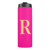 Minimale Monogramm Modernes Hot Pink Thermosbecher (Vorderseite)