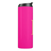 Minimale Monogramm Modernes Hot Pink Thermosbecher (Nach links gedreht)
