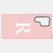 Minimale Monogramm Modernes Rosa Samsung Galaxy Hülle (Rückseite (Horizontal))
