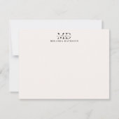 Minimale Monogramm-Note-Karte Mitteilungskarte (Vorderseite)