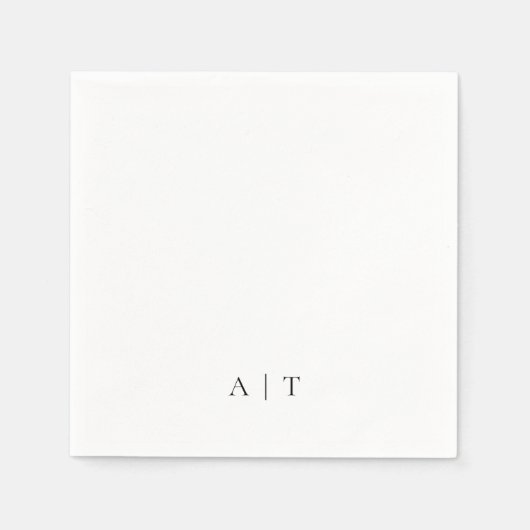 Minimale Monogramm Paare Erste Hochzeit Serviette (Vorderseite)