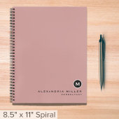 Minimale Monogramm-Rose Rosa Notizblock