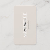 Minimale Monogramm Sand Beige Beruflich Visitenkarte (Vorderseite)