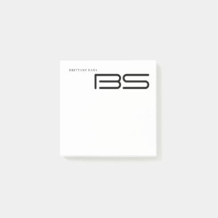 Minimale Monogramm-Schwarz-Weiß-Benutzername Jahr Post-it Klebezettel