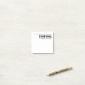Minimale Monogramm-Schwarz-Weiß-Benutzername Jahr Post-it Klebezettel (Auf Schreibtisch)