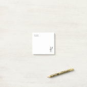 Minimale Monogramm-Schwarz-Weiß-Benutzername-Jahr Post-it Klebezettel (Auf Schreibtisch)