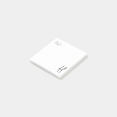 Minimale Monogramm-Schwarz-Weiß-Benutzername-Jahr Post-it Klebezettel (angewinkelt)