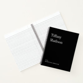 Minimale Monogramm-Schwarz-Weiß-Individualisierte  Notizblock