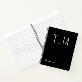 Minimale Monogramm-Schwarz-Weiß-Individualisierte  Notizblock