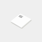 Minimale Monogramm-Schwarz-Weiß-Individualisierte  Post-it Klebezettel (angewinkelt)