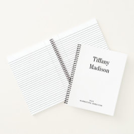 Minimale Monogramm-Schwarz-Weiß-Individueller Name Notizblock