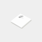 Minimale Monogramm-Schwarz-Weiß-Personalisierung m Post-it Klebezettel (angewinkelt)