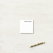 Minimale Monogramm-Schwarz-Weiß-Personalisierung m Post-it Klebezettel (Auf Schreibtisch)