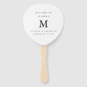 Minimale Monogramm-Schwarz-weiße Hochzeit Fächer (Vorderseite)