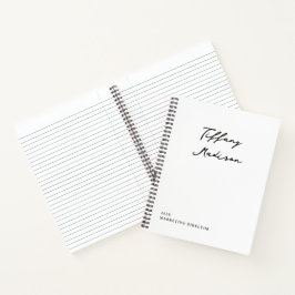 Minimale Monogramm-Schwarzweiß-Einzelanfertigung N Notizblock