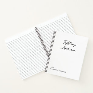 Minimale Monogramm-Schwarzweiß-Einzelanfertigung N Notizblock